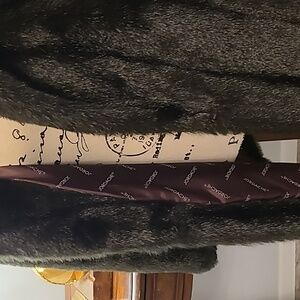 Jordache Luxe Black Fsux Fur Coat-- Vintage 1980s